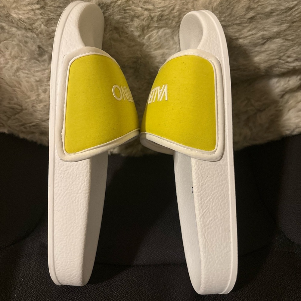 Mario Valentino Women's Yellow Slide Sandals - Picture 8 of 8